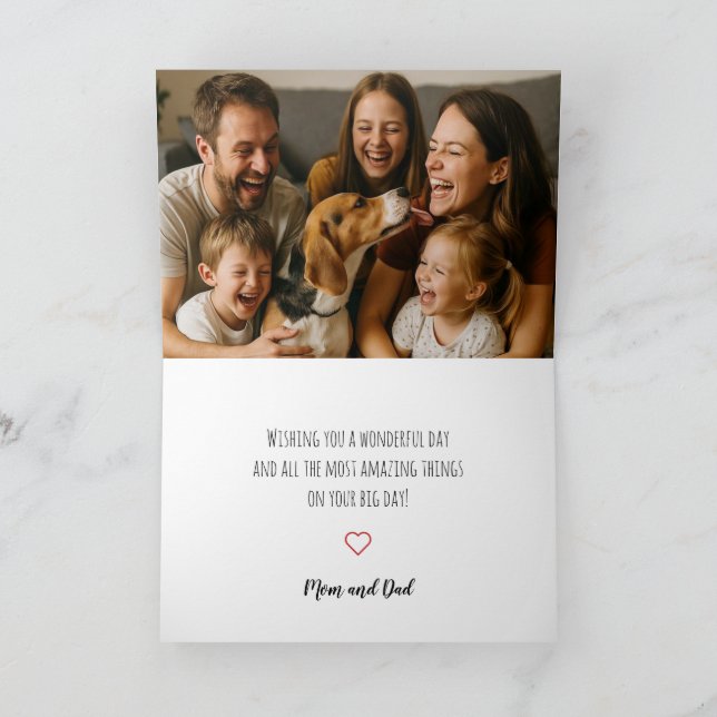 Cartão de aniversário personalizado simples e mode (Interior)