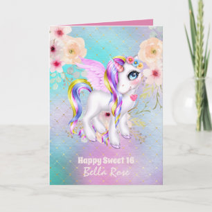 Cartão de Aniversário Personalizado Sweet 16 Lindo