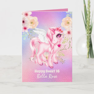 Cartão de Aniversário Personalizado Sweet 16 Lindo