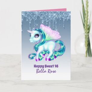 Cartão de Aniversário Personalizado Sweet 16 Lindo