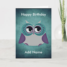 Cartão de Aniversário Personalizado Teal e Roxo