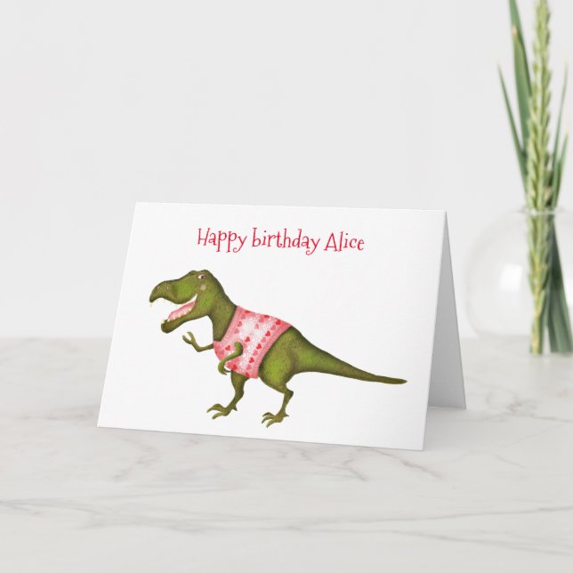 Cartão de aniversário Personalizado Tyrannosaurus  (Frente)