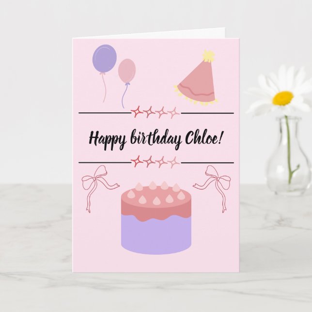 Cartão de aniversário personalizável  (Planta pequena)