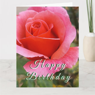 Cartão de aniversário personalizável com rosas flo
