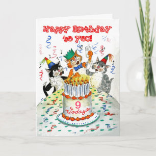 Cartão de aniversário personalizável - Festa de an