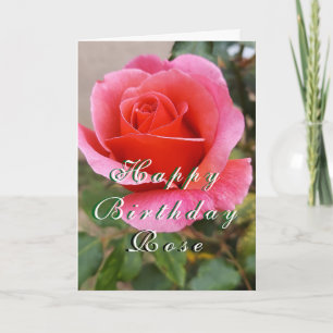 Cartão de aniversário personalizável Rosa Floral