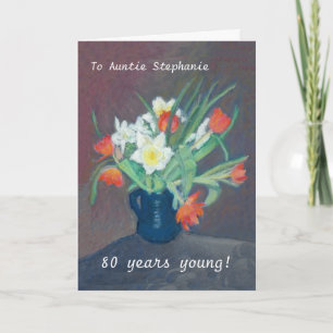 Cartão de aniversário personalizável - Tulipas