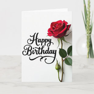 Cartão de Aniversário Pétala Carmesim