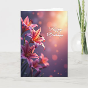Cartão de Aniversário Pétala de Fuchsia Alegre