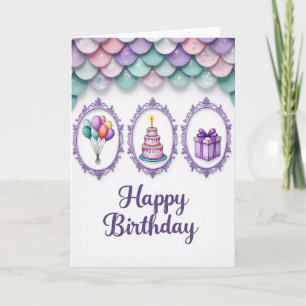 Cartão de Aniversário Pétala de Pastel Doce