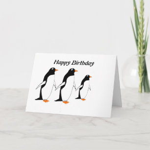 Cartão de Aniversário Pinguins