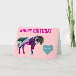 Cartão de Aniversário Pink Pony - Cartão de Pony P