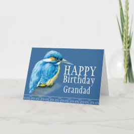 Cartão de aniversário pintado de pássaro Vovô Azul