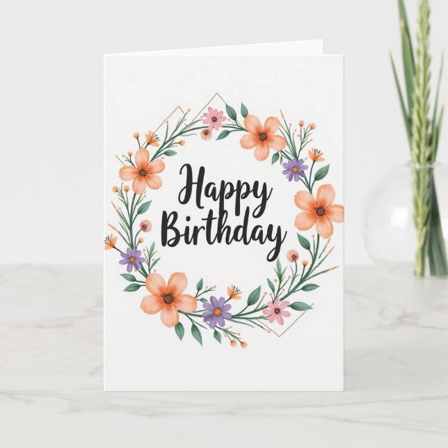 Cartão de Aniversário Pintado Doce (Frente)
