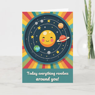 Cartão de Aniversário Planetas Celestiais