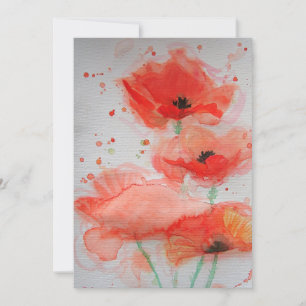 Cartão de aniversário plano de aquarela com papoul