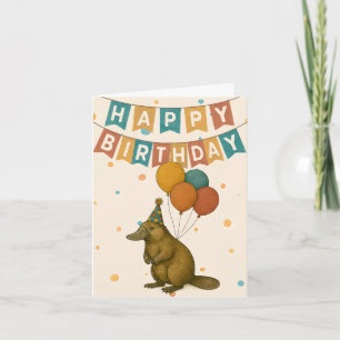 Cartão de Aniversário Platypus - Cute Aussie Anima