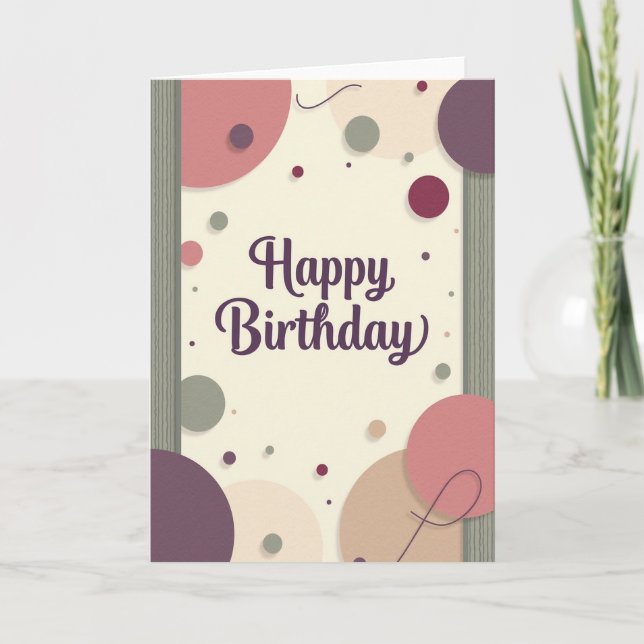Cartão de Aniversário Plum Script (Frente)