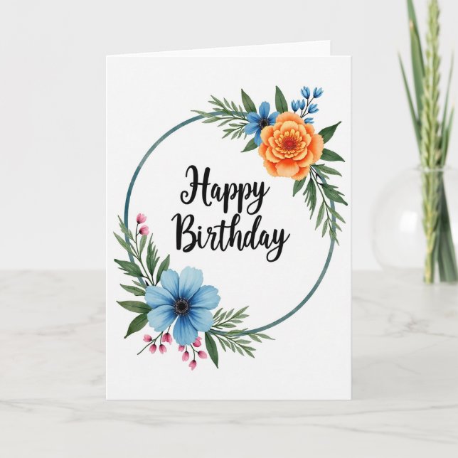 Cartão de Aniversário Polka Dot Bloom (Frente)