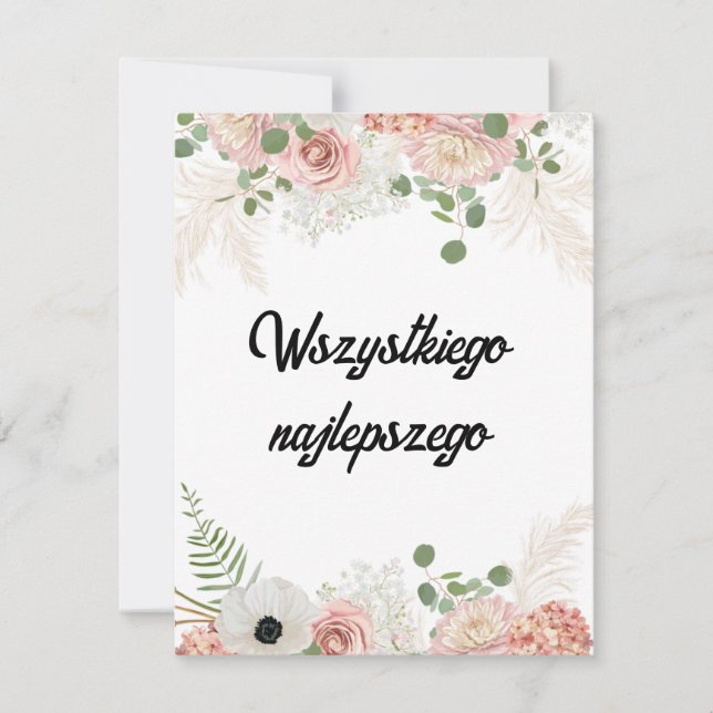 Cartão de Aniversário Polonês Personalizado (Frente)