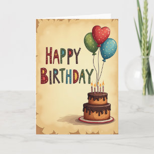 Cartão de Aniversário Pontilhado Divertido