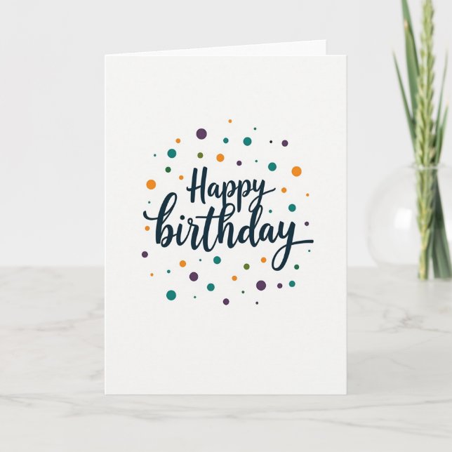 Cartão de Aniversário Pontos Caprichosos (Frente)