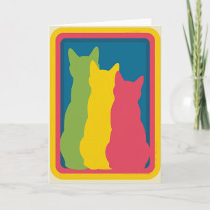 Cartão de Aniversário Pop Art Felino Doce