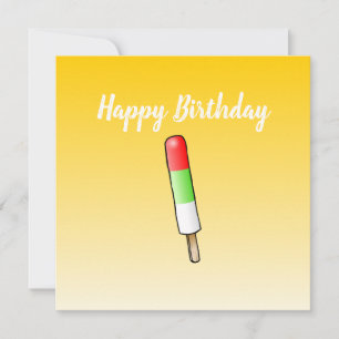 Cartão de Aniversário Popsicle Flat Saudação
