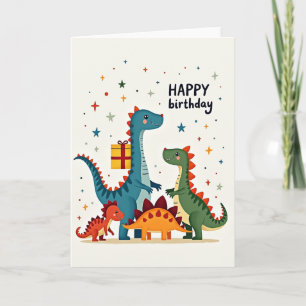 Cartão de Aniversário Pré-Histórico