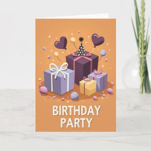 Cartão de Aniversário Presente Colorido