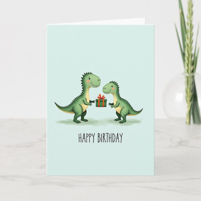 Cartão de Aniversário Presente de Lagarto (Frente)