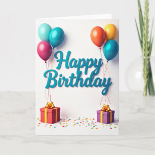 Cartão de Aniversário Presentes 3D