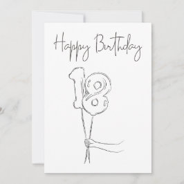 CARTÃO DE ANIVERSÁRIO PRETO E BRANCO