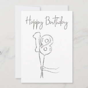 CARTÃO DE ANIVERSÁRIO PRETO E BRANCO