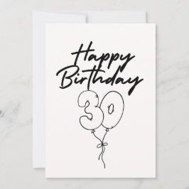 CARTÃO DE ANIVERSÁRIO PRETO E BRANCO FELIZ ANIVERS