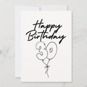 CARTÃO DE ANIVERSÁRIO PRETO E BRANCO FELIZ ANIVERS
