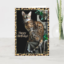 Cartão de Aniversário Previsto Para Gato E Leopard
