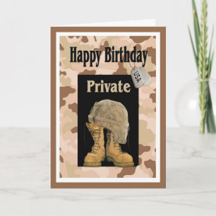 Cartão de aniversário privado do exército milit