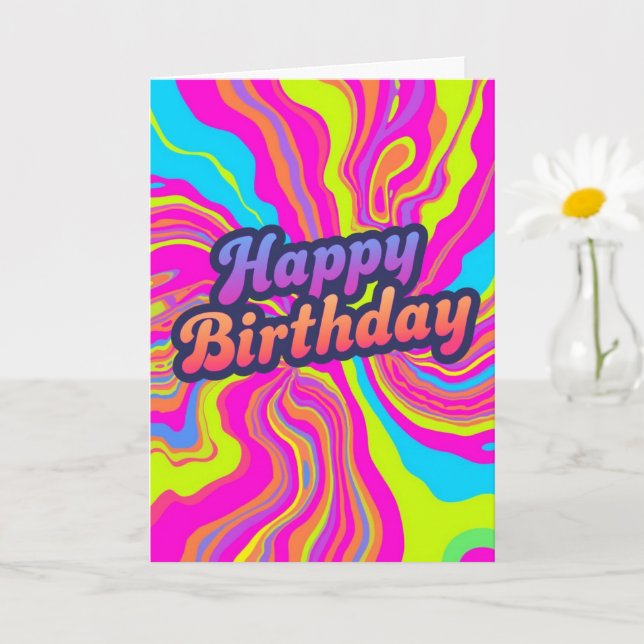 cartão de aniversário psicodélico (Planta pequena)