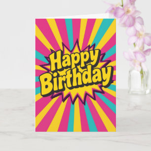 cartão de aniversário psicodélico