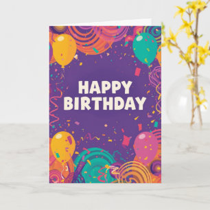 cartão de aniversário psicodélico