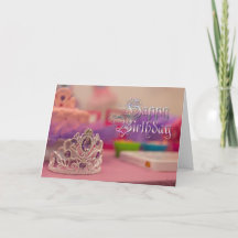 Cartão de Aniversário Púrpura, Rosa, da Princesa b