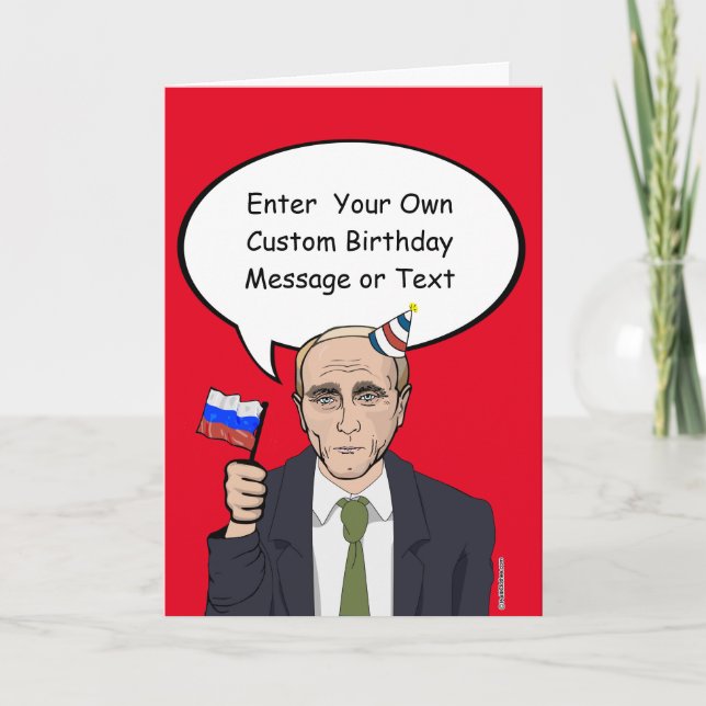 Cartão de Aniversário Putin - Personalize a sua me (Frente)