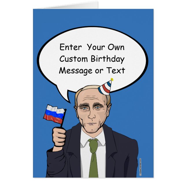 Cartão de Aniversário Putin - Personalize a sua me (Frente)