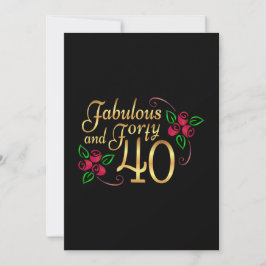 Cartão de Aniversário Quarenta Rosas Vermelhas Pre