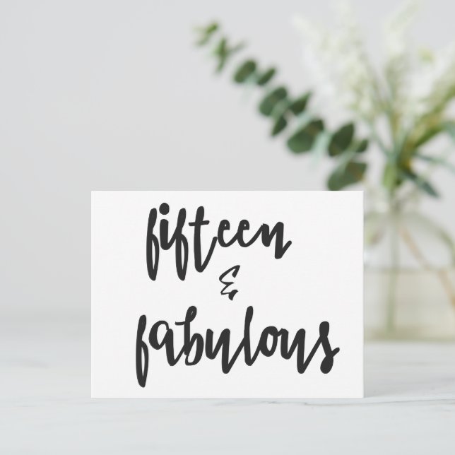 Cartão de Aniversário Quinze e Fabuloso de Quincea (Em pé/Frente)