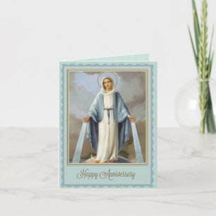 Cartão de Aniversário Religioso Católico Virgem Ma