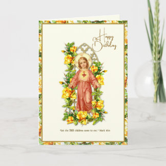 Cartão de Aniversário Religioso da Criança Jesus E