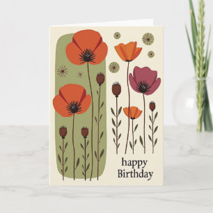 Cartão de Aniversário Retro Bloom