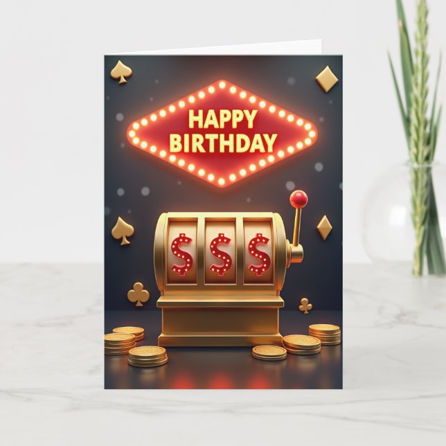 Cartão de Aniversário Retro de Jogo (Frente)